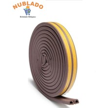 Nublado Yapışkanlı 2,5x2=5 Metre (Kahverengi) Kapı Pencere Bandı Fitili Soğuk Izolasyon Kauçuk Bantları
