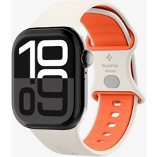 Spigen Apple Watch 42mm Seri 11/10 - 41mm Seri SE3/9/8/7 - 40mm Seri SE2/SE/6/5/4 ile Uyumlu Kordon Kayış Nano Pop Orange Beige - AMP09326