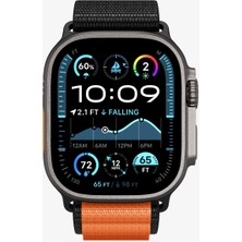 Spigen Apple Watch Ultra 49mm Seri 3/2/1 - 46mm Seri 11/10 - 45mm Seri SE3/9/8/7 - 44mm Seri SE2/SE/6/5/4 ile Uyumlu Kordon Kayış WBF1 Black Orange - AMP10145