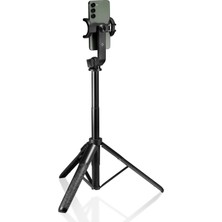 Spigen Kablosuz Bluetooth Selfie Çubuğu Uzaktan Kumandalı Tripod / 1.6 Metre Ekstra Güçlendirilmiş / Kamera & Telefon ve Diğer Ekipmanlar ile Uyumlu S560W Siyah - AMP05813 (Spigen TR Garantili)