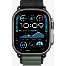 Spigen Apple Watch Ultra 49mm Seri 3/2/1 - 46mm Seri 11/10 - 45mm Seri SE3/9/8/7 - 44mm Seri SE2/SE/6/5/4 ile Uyumlu Kordon Kayış WBF1 Black Green - AMP10223