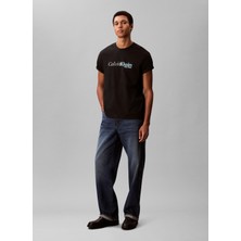 Calvin Klein Bisiklet Yaka Siyah Erkek T-Shirt LV04RD822GUB1_SS 20S Eu Calvın Curs