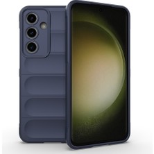 Maks Technology Galaxy S25 Fe Kılıf Esnek Tpu Oyuklu Arka Yüzey Tasarımlı Maks Etnik Silikon Kapak - Lacivert