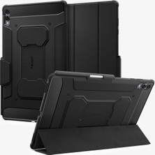 Spigen Galaxy Tab S11 ile Uyumlu Kılıf Rugged Armor Pro Stand özellikli Üst Düzey Koruma Siyah Karbon Kapak - ACS10149 (Spigen TR Garantili)