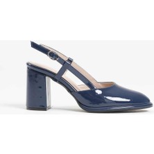 Trendella Denma Lacivert Rugan Kadın Topuklu Ayakkabı