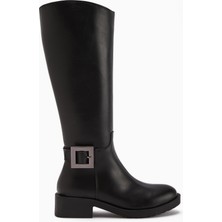 Limoya Becky Siyah Tokalı Yüksek Tabanlı Kadın Çizme