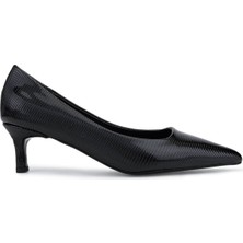 Tamer Tanca Kadın Suni Deri Siyah Topuklu Ayakkabı 735 8318 Bn Ayk SK25-26 Sıyah