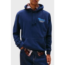 Tommy Jeans % 100 Pamuk Logolu Regular Fit Kapüşonlu Sweat Erkek Sweat DM0DM22086 C1G