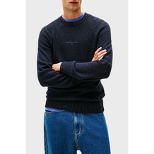 Tommy Jeans Pamuk Karışımlı Slim Fit Bisiklet Yaka Logo Işlemeli Kazak Erkek Kazak DM0DM22097 C1G