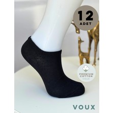 Voux Erkek Pamuklu Siyah Patik Çorap 12 'li