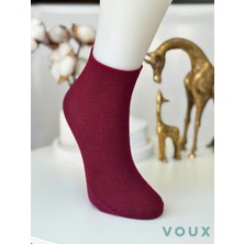 Voux Bambu Dikişsiz Bordo Kadın Yarım Konç Çorap 6 'lı