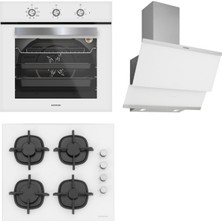 Silverline Beyaz Cam Ankastre Set BO6503W01 - CS5343W01 - 3420 Classy