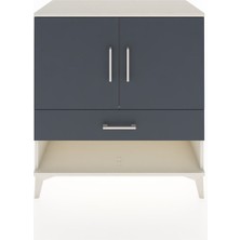 Dienni Hyperion Şifonyer Tek Raflı Tek Çekmeceli 2 Kapaklı 88X44X96 Aytaşı-Antrasit