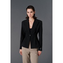 Vatkalı Vücuda oturan blazer ceket