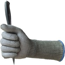 Batex Uzun Kasap Eldiveni Kesilmez Çelik Eldiven Paslanmaz Metal Tel Hasır Örgü