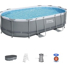 Bestway 56448 Steel Pro MAX  Prefabrik Yer Üstü Oval Havuz Seti 4,88 m x 3,05 m x 1,07 m
