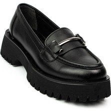 Babalı 6055 Massima Siyah Kalın Taban Kollej Günlük Kadın Ayakkabı