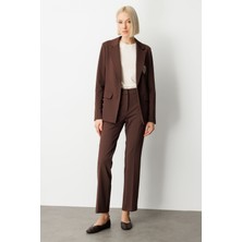 Ekol Beli Lastikli Bol Paça Pantolon Kahve 05035