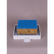Printology Mutfak Süngerliği Süzgeçli Süngerlik Su Tahliyeli Süngerlik Gri 3D Baskı 12X9 cm