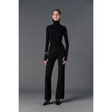 Vatkalı Ispanyol Paça Noir Pantolon