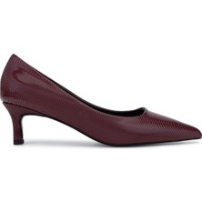 Tamer Tanca Kadın Suni Deri Bordo Topuklu Ayakkabı 735 8318 Bn Ayk SK25-26 K.bordo