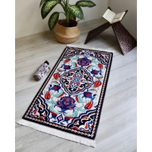 Bilenler Lale Desenli Ipek Dokulu Keseli Seccade Çok Renkli