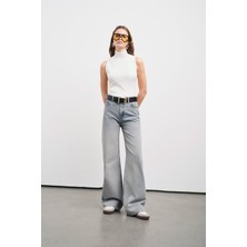 Vatkalı V1927 Yüksek bel wide-leg jean