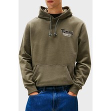 Tommy Jeans % 100 Pamuk Logolu Regular Fit Kapüşonlu Sweat Erkek Sweat DM0DM22086 Mrh