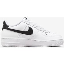 Nike Air Force 1 Af1 Gs Leather Unisex Sneaker Swoosh Hakiki Deri Günlük Spor Ayakkabı Beyaz Siyah