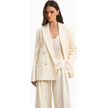 Because Of Alice Dropped Waist Double Breasted Blaze Oversize Kadın Ceket