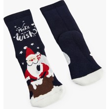 Koton Yılbaşı Baskılı Pamuklu Havlu Soket Çorap