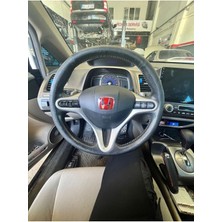 Atik Garaj Honda Civic Ies Makyajlı-Fd6-Fb7 F Uyumlu 2006-2012/ 2012-2016 Kırmızı Direksiyon Logosu 5x4 cm