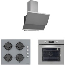 Silverline Gri Cam Ankastre Set 5 Yıl Garanti (3420 Classy 60 GRI+CS5349S01+BO6502S02)