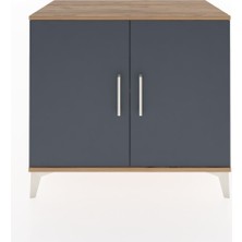 Dienni Hyperion Şifonyer Tek Raflı 2 Kapaklı 88X44X80 Çam-Antrasit