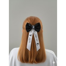 Sibel Günay Butik Atatürk Portreli ve Imzalı Siyah Kurdele Toka | Küçük | Özel Gün Saç Aksesuarı