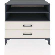 Dienni Hyperion Şifonyer 2 Raflı 2 Çekmeceli 88X44X80 Antrasit-Aytaşı