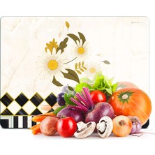 Decovetro Cam Kesme Tahtası ve Sunumluk Mackenzie Vintage Papatya 30X40 cm