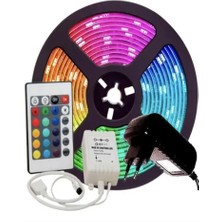 5 Metre Tak Çalıştır Kumandalı, 96 Renk Rgb Şerit LED Tv Ünitesi, Mutfak Tezgahı, Vitrin, Tavan Ledi