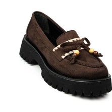 Babalı 620 Massima Kalın Taban Kahverengi Süet Günlük Kadın Ayakkabı