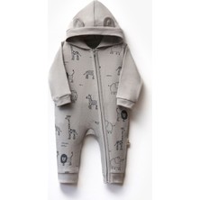 Flexi Baby Önden Fermuarlı Animal Desenli Erkek Bebek Tulumu