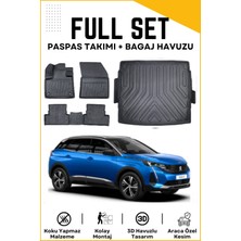 Ko Kaliteoto Peugeot 3008 2016 Model Üst Birebir Uyumlu Bagaj Havuzu+Paspas Seti