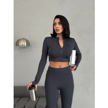 Edsize Slim Fit Yüksek Bel Toparlayıcı Crop Kadın 2’li Tayt Takım