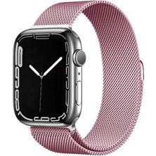 Adige Apple Watch 11 46MM Kordon Kayış Metal Hasır Örgülü