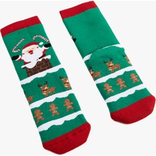 Koton Yılbaşı Baskılı Pamuklu Havlu Soket Çorap