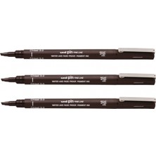 Uniball Pin (3.0) Fine Line Kesik Uçlu Kalem Siyah ( 3 Adet )