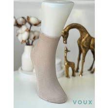 Voux Bambu Dikişsiz Bej Erkek Yarım Konç Çorap 4 'lü