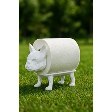 Pamuk's Design Dekoratif Tuvalet Kağıdı Pratik Ev Dekorasyon Buldog Tuvalet Tasarım 14 x 12 cm