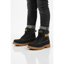 Conteyner Siyah Nubuk Kaymaz Unisex Çocuk Bot 921 F