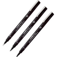 Uniball Pin (1.0) Fine Line Kesik Uçlu Kalem Siyah ( 3 Adet )