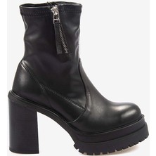 Kemal Tanca Hakiki Deri Kadın Topuklu Bot 7009